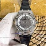 Perfect Audemars Piguet Royal Oak Iced Out Replica Watch - Stainless Steel Diamond Paved 41mm